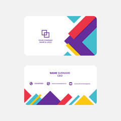 Simple , clean and colorful business card template design. Modern shape style for personal identity or company branding , stationery . Easy to use and ready to print. Vector illustration EPS 10