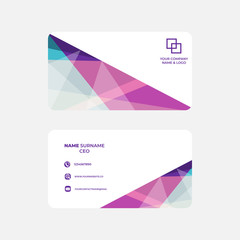 Simple , clean and colorful business card template design. Modern shape style for personal identity or company branding , stationery . Easy to use and ready to print. Vector illustration EPS 10