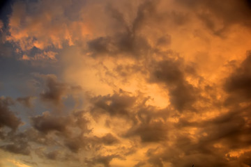 clouds and golden sky