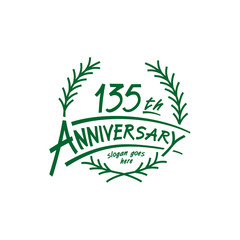 135 years design template. One hundred thirty fifth years logo. Vector and illustration. 
