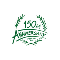 150 years design template. One hundred fiftieth years logo. Vector and illustration. 