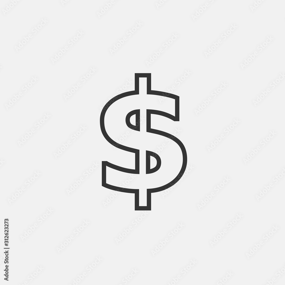 Poster dollar currency icon vector for web and graphic design