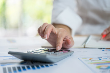 Business woman thinking account,accounting