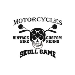 skull mascot logo badge design vector illustration