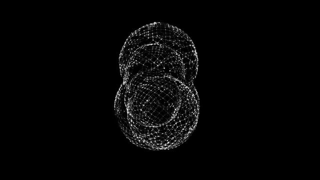 Concept of cloud computing service technology. Wireframe low poly mesh 3d animation video available in 4k FullHD render footage