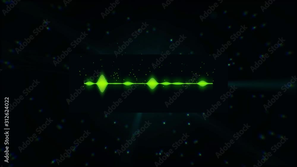 Poster glowing digital spectrum animation background. animation. abstract sound track animation