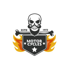 skull mascot logo badge design vector illustration