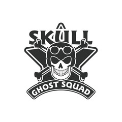 skull mascot logo badge design vector illustration