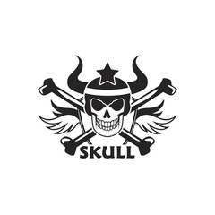 skull mascot logo badge design vector illustration