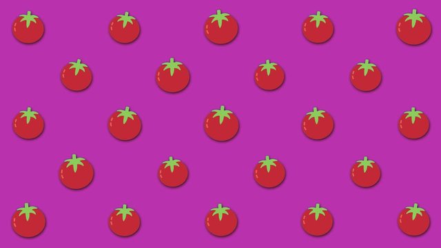 Animation of vegetable on a color background. Animation. Colored vegetable background. Background moving vegetable. Swaying fruit. Animation background. Animation vegetable