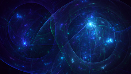 3D rendering abstract blue fractal light background