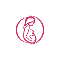 Vector illustration design pregnant logo