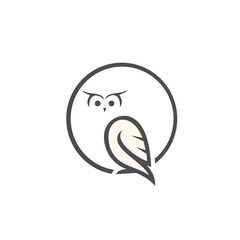 Vector of an owl design on white background, Owl logo design inspiration isolated on white background