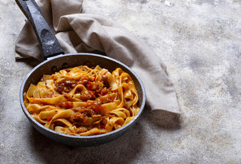 Pasta with eggplant and tomatoes