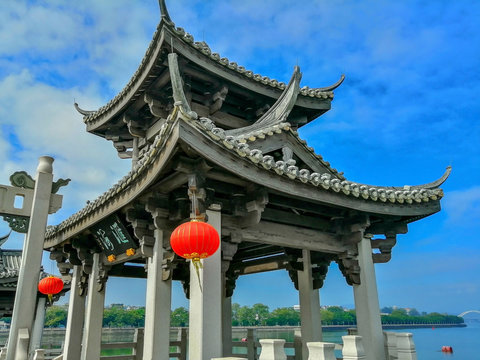A pavilion on the Guangji (Xiangzi) Bridge,  east of Chaozhou, Guangdong province, China