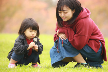 綿毛を飛ばす女の子