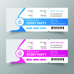 Dj party event ticket design template 