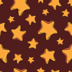 Cute seamless pattern. Stars on red background.  Pattern for cloth, textile, cover, wrapping paper, web, printing, wallpaper, fabric, and textile.