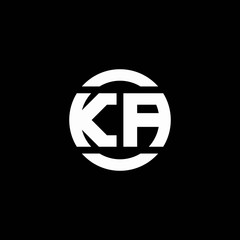 KA logo monogram isolated on circle element design template - obrazy, fototapety, plakaty