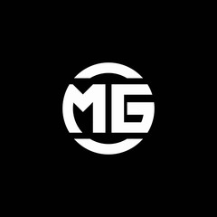 MG logo monogram isolated on circle element design template - obrazy, fototapety, plakaty