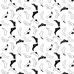 Fototapeta na wymiar Crazy socks seamless pattern. Wrapping paper design. Vector isolated on a white background.