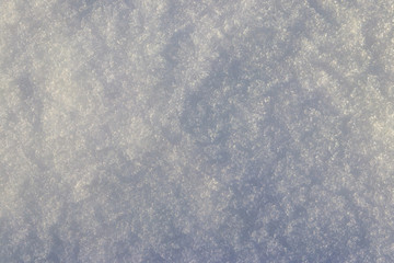Texture of the white snow. Winter background
