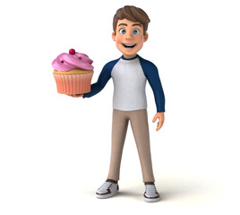 3D cartoon character fun teenager