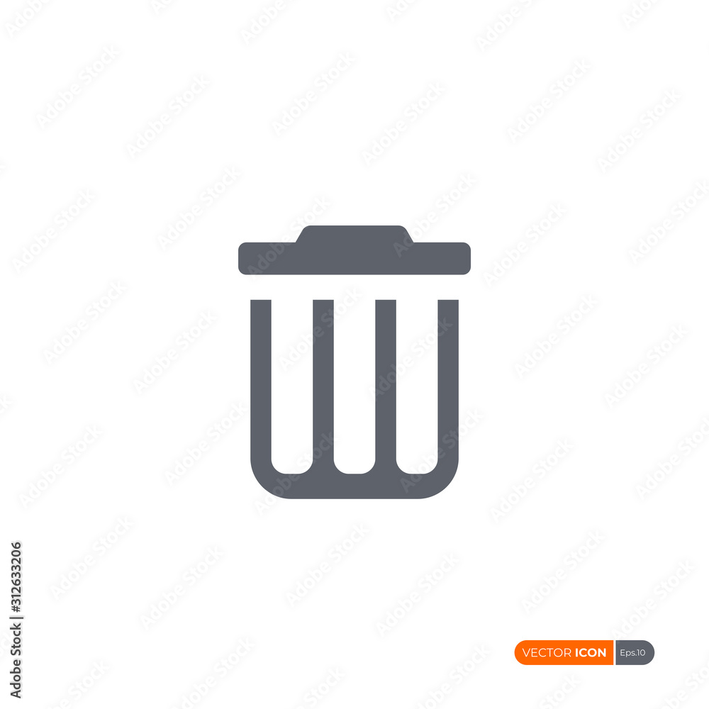 Poster trash can icon isolated on white background. flat vector icon design template element