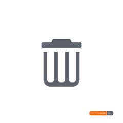 Trash Can Icon isolated on white background. Flat Vector Icon Design Template Element