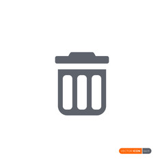 Trash Can Icon isolated on white background. Flat Vector Icon Design Template Element