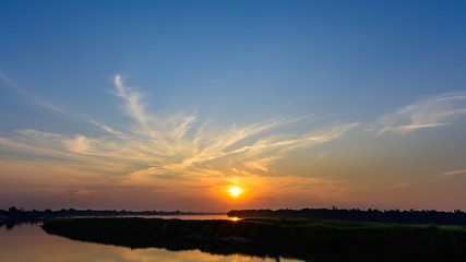 Scenic View Of Sea Against Sky During Sunset.