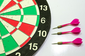 dart arrow and dartboard on the White Blackground
