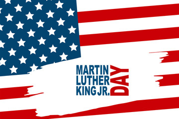 Happy Martin Luther King Day background with american flag. Vector illustration.