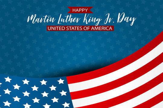Martin Luther King Day Jr. background.I have a dream. USA flag, red, blue, white balloons and stars. Vector illustration.