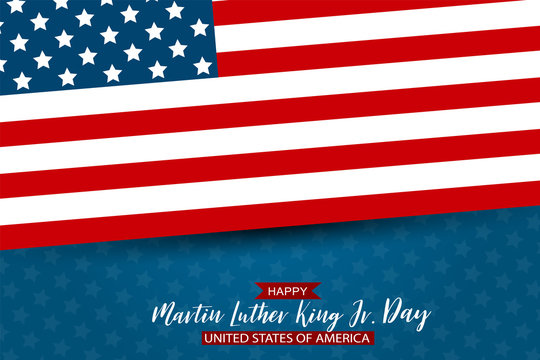 Martin Luther King Day Jr. design .I have a dream. USA flag and background with stars. Vector illustration.