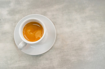 Barista making a cup of coffee soft focus image 