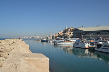 The port and old city of Jaffa in Tel Aviv.