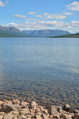 Mountain lake on the Putorana plateau.