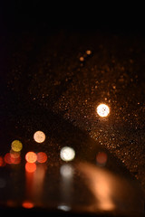  Bokeh background, night rain.