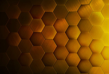 Gold tiles texture hexagon