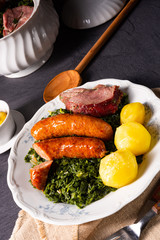 oldenburg kale with pinkel sausage and kassler