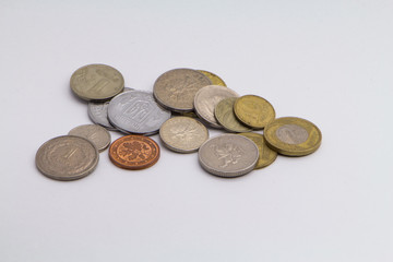 coins isolated on white background