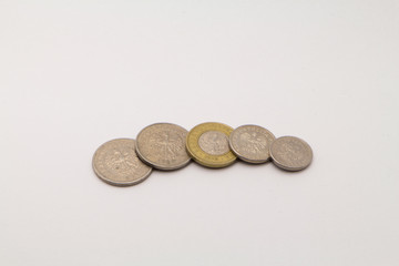 coins isolated on white background
