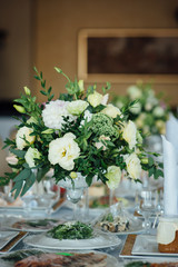 wedding decor, flowers, black and gold decor, candles