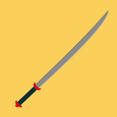 Sword set in flat vector style. knife, blade, steel, Cartoon, cute, flat, color full, editable. For game, poster, children book.
