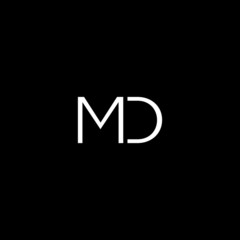 Creative unique minimal MD initial based letter icon logo