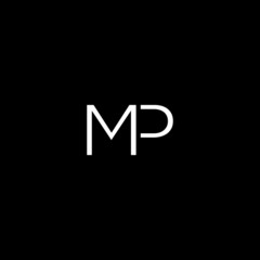 Creative unique minimal MP initial based letter icon logo