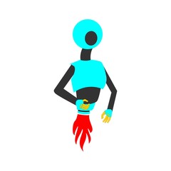 robot character . Minimalist flat style. editable vector for illustration, children book.