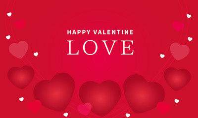 happy valentine simple heart  on red backgroundand and place for your text	