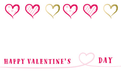 handwriting happy valentine simple heart  on white backgroundand and place for your text